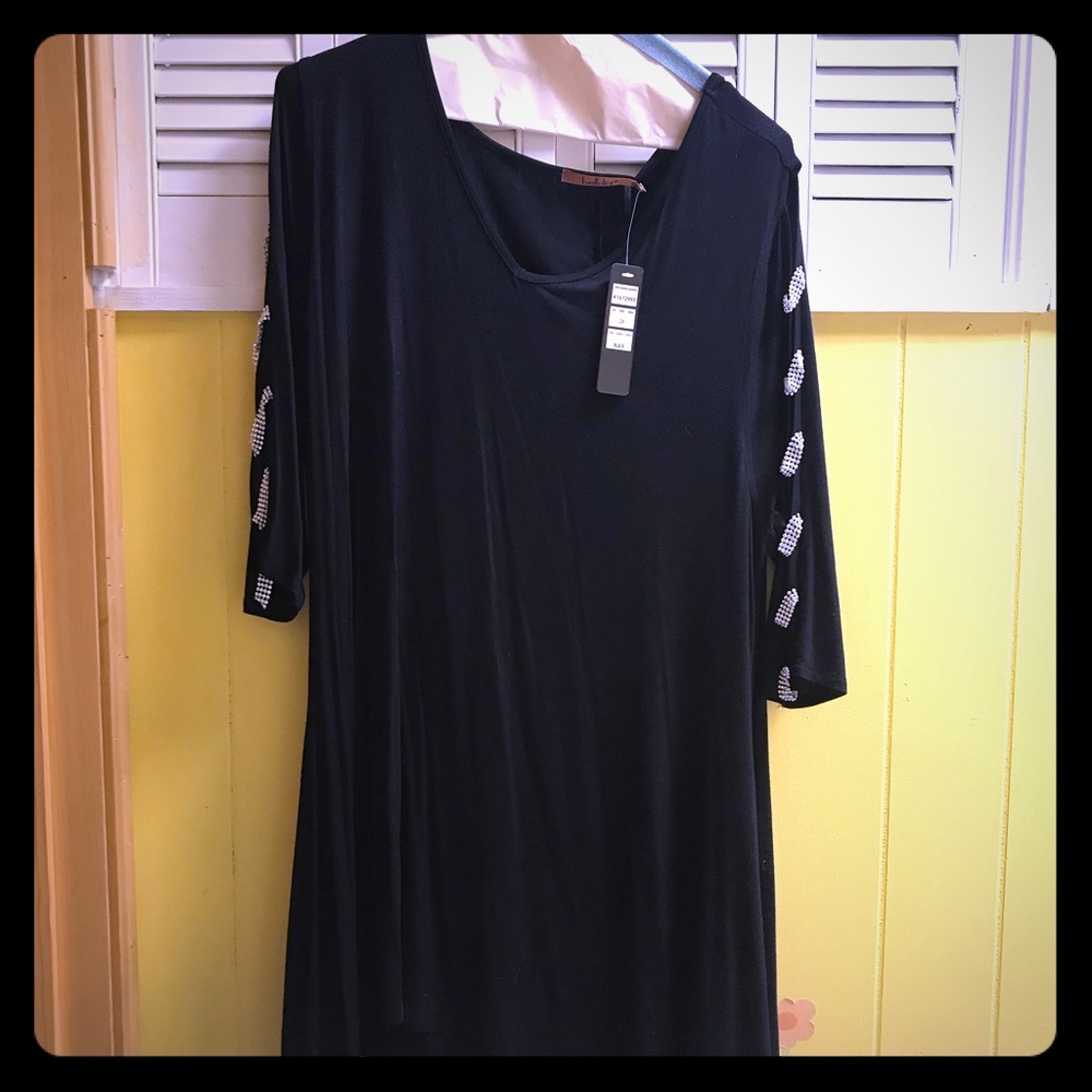 Black dress open shoulder